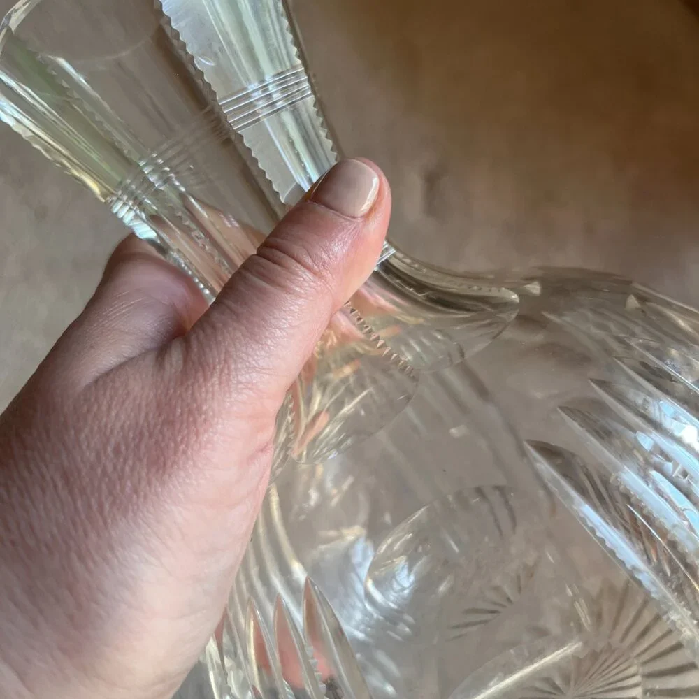 Crystal Water Pitcher or Wine‎ Decanter – Beautiful Detail, Pre-Owned